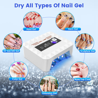 1Pc 120W Cordless UV Nail Lamp Rechargeable Gel Curing Lamp Gel Polish Light