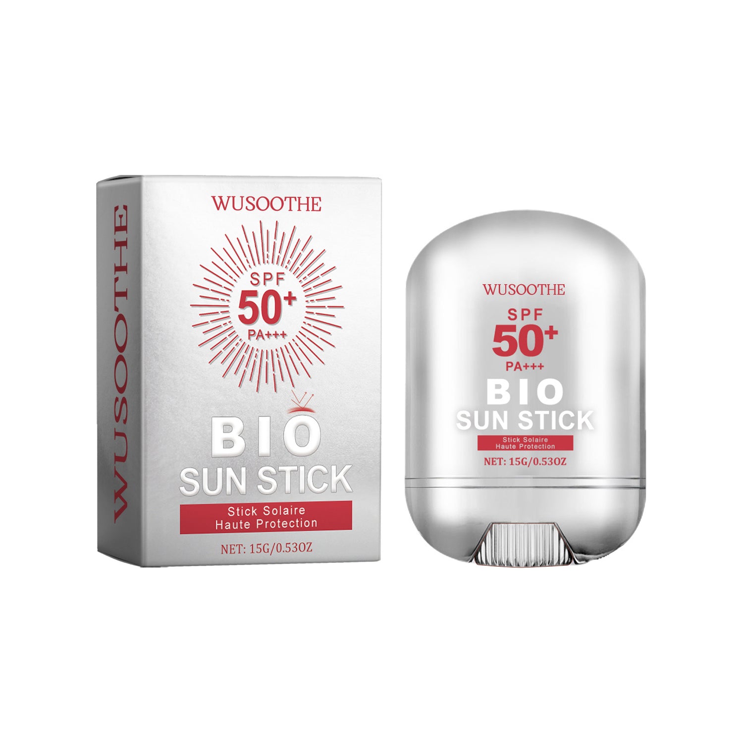 WUSOOTHE Bio Sun Stick 15g - Advanced Protection With Peptide Complex, Collagen And Hyaluronic Acid SPF50