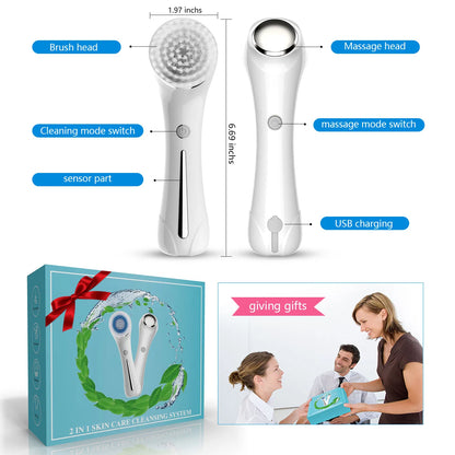 IPX7 Waterproof 3-in-1 Rechargeable Facial Cleansing Brush