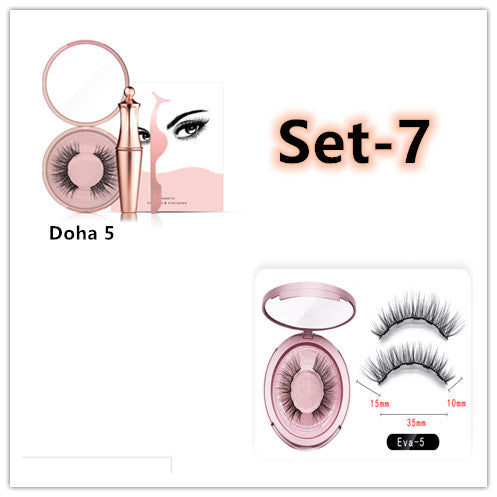 Natural Long Lasting Magnetic Liquid Eyeliner &amp; Magnetic False Eyelashes &amp; Tweezer Set Make up Set