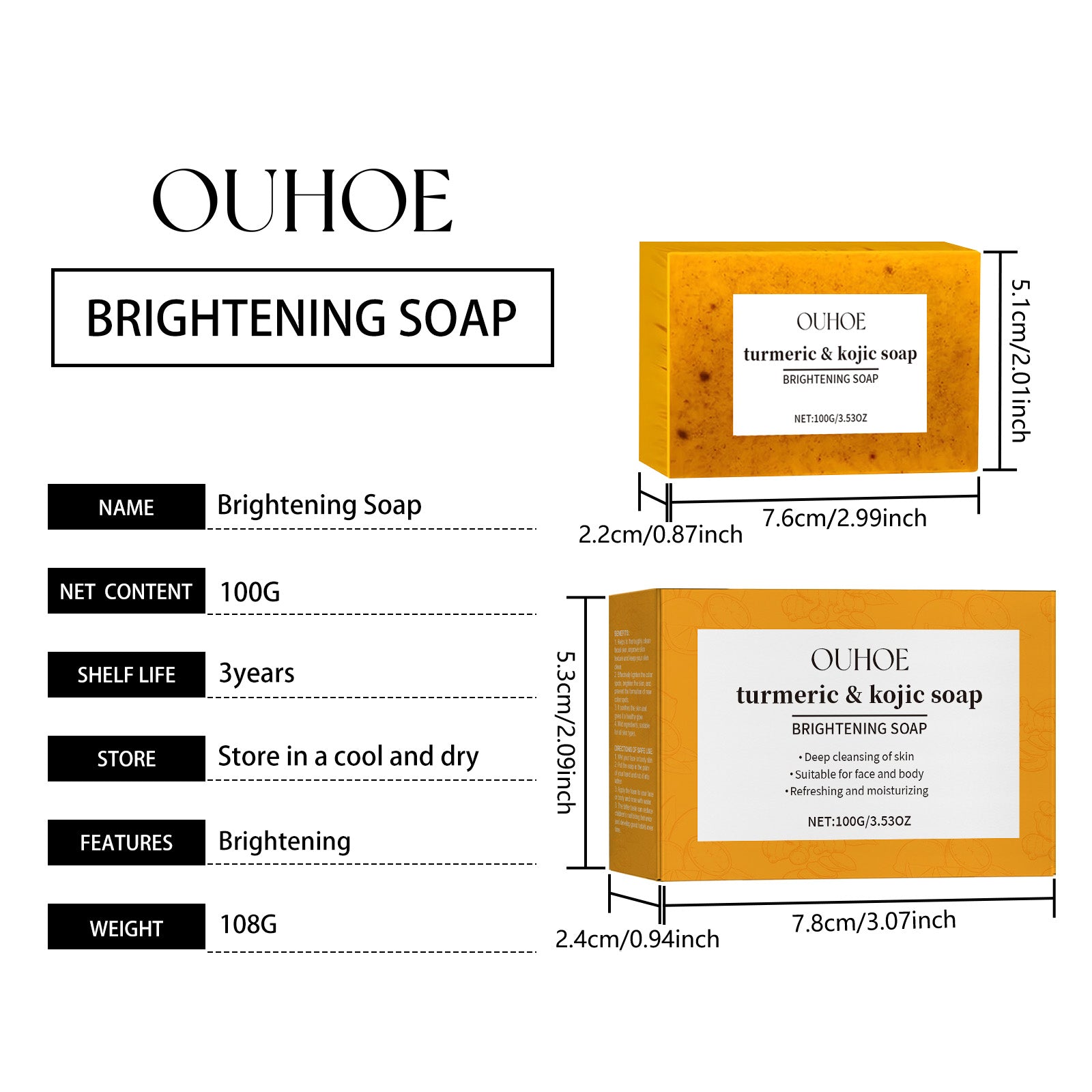 Turmeric &amp; Kojic Soap – Gentle Cleansing &amp; Moisturizing