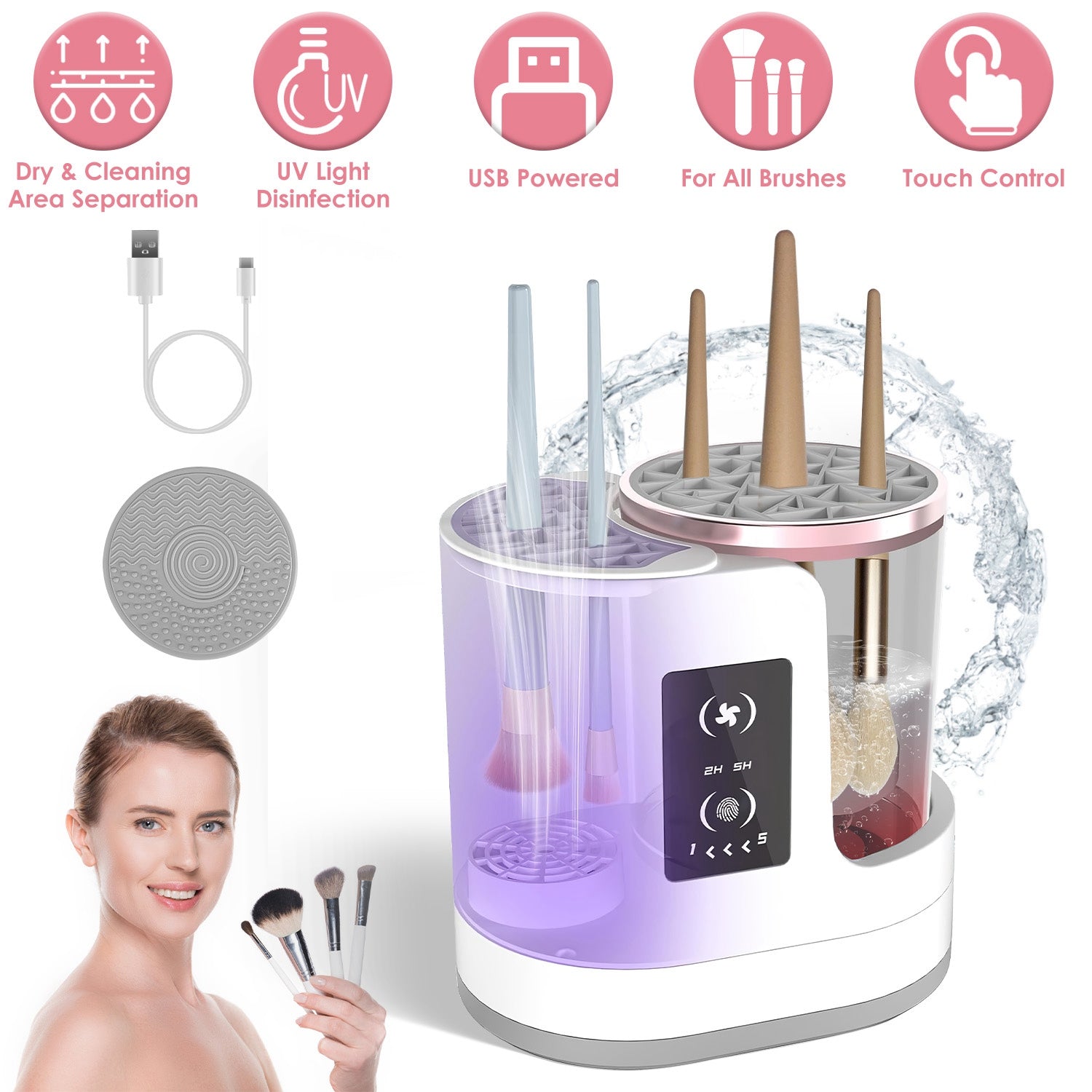 4-in-1 Electric Makeup Brush Cleaner &amp; UV Dryer