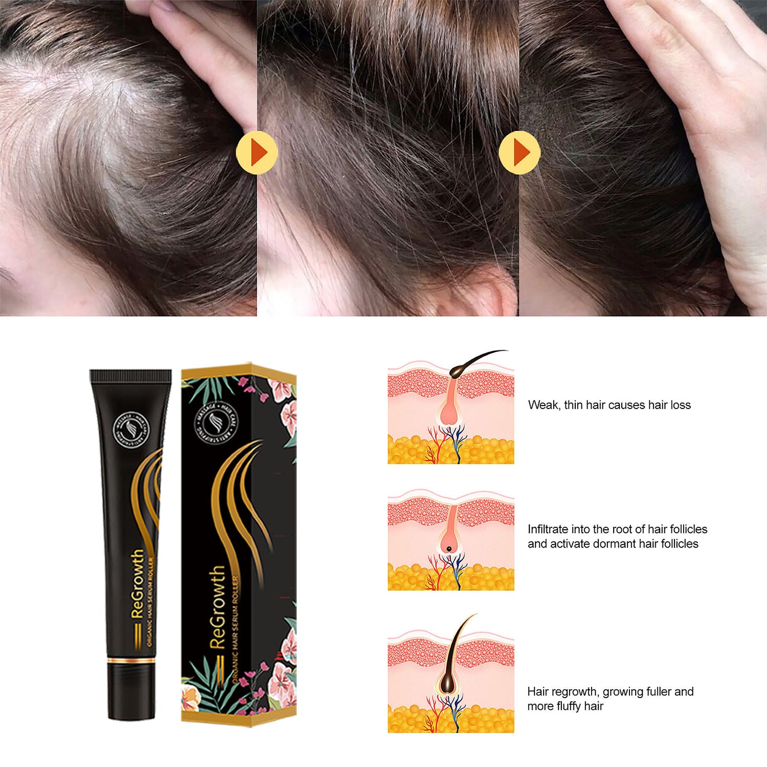 Regrowth Organic Hair Serum - Opaline Glam Beauty