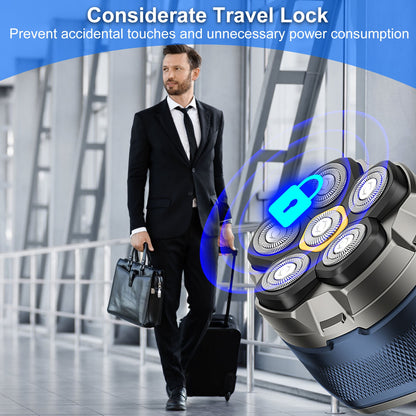 1Pc  Cordless Electric Head Shaver For Men 6D Magnetic Floating Head Bald Man