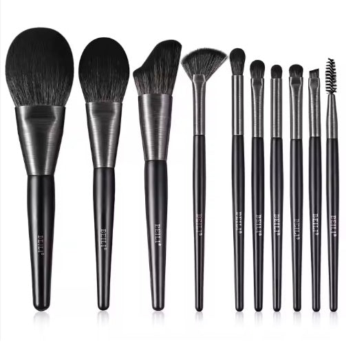 BEILI 10-Piece Wood Handle Makeup Brush Set