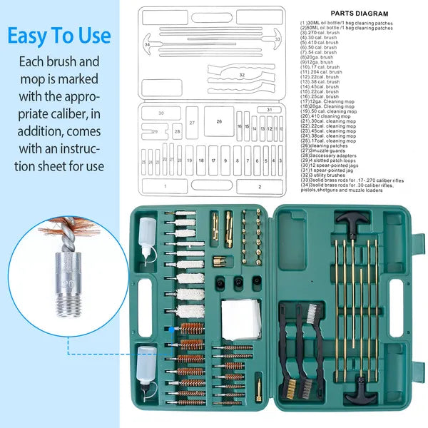 Universal Gun Cleaning Kit with Brushes &amp; Mops