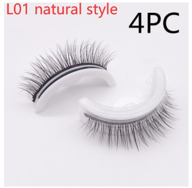 Reusable 3D Mink Lashes Natural False Eyelashes Self Adhesive