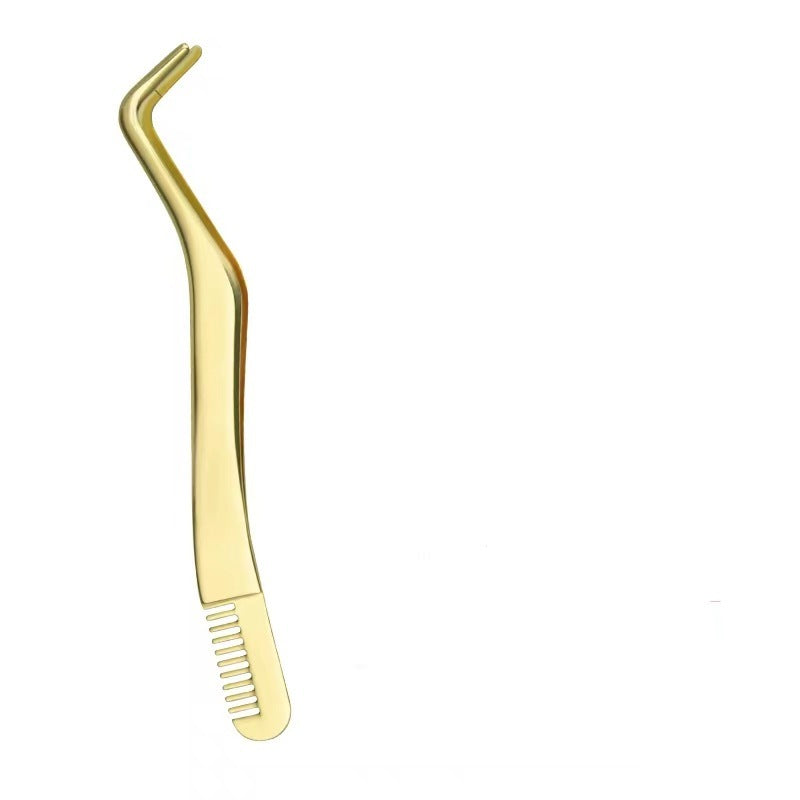 Eyelash With Comb Aid Metal Tweezers Beauty Tools - Opaline Glam Beauty