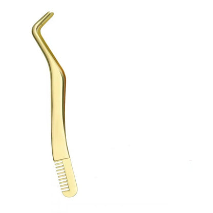 Eyelash With Comb Aid Metal Tweezers Beauty Tools - Opaline Glam Beauty