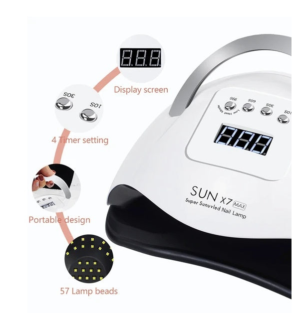 220W Nail Dryer LED Lamp UV Light Polish Gel Curing Machine Electric Manicure