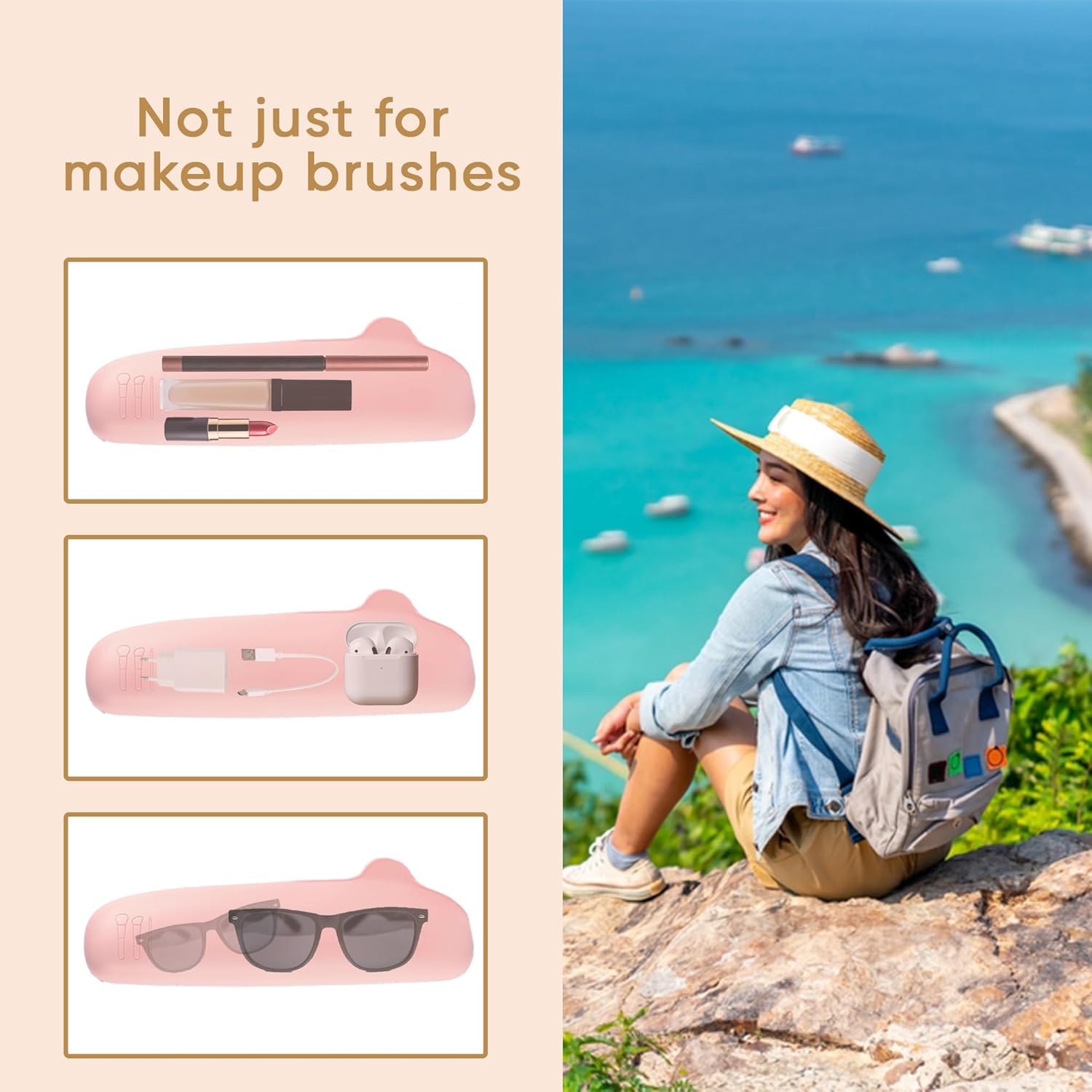 Silicone Travel Makeup Brush &amp; Sponge Holder