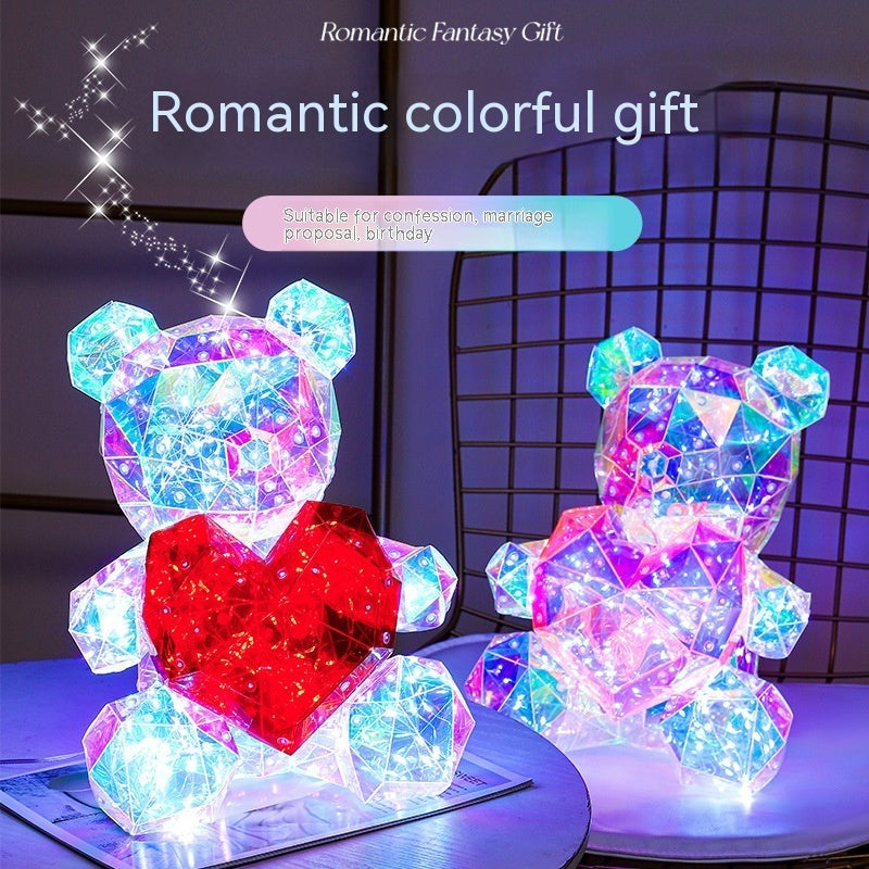 Colorful Luminous Bear Gift Birthday Gift Decoration - Opaline Glam Beauty