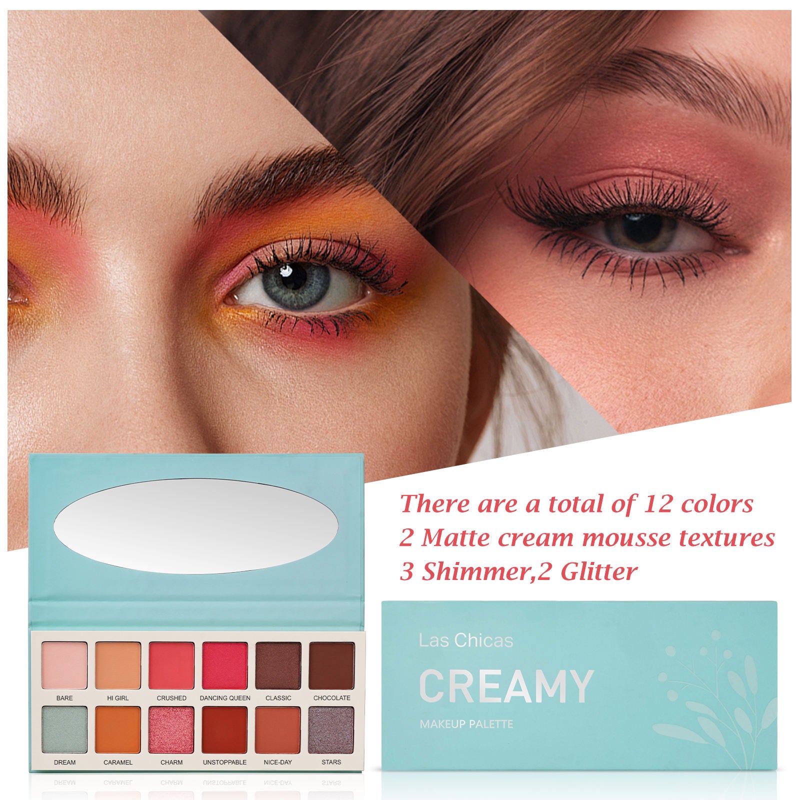 Las Chicas 12-Color Eyeshadow Palette