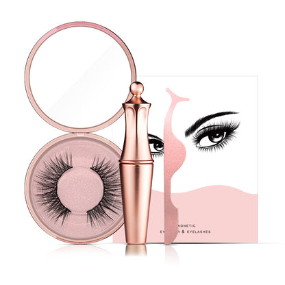 Natural Long Lasting Magnetic Liquid Eyeliner &amp; Magnetic False Eyelashes &amp; Tweezer Set Make up Set