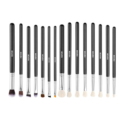 15-Piece Vegan Makeup Brush Set with Wood Handle