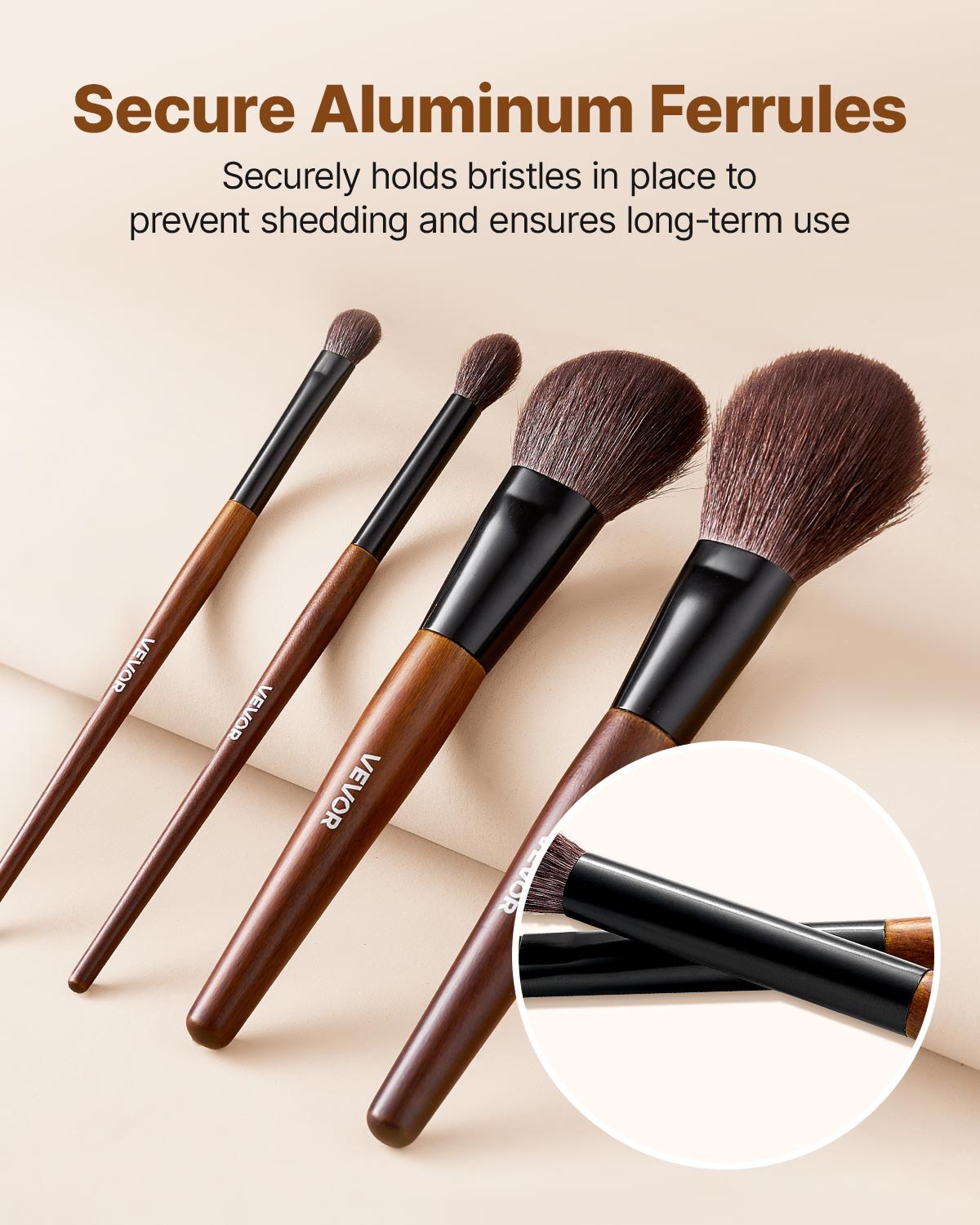 9-Piece Vegan Makeup Brush Set with Storage Bag