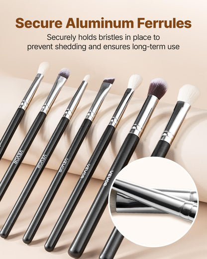 15-Piece Vegan Makeup Brush Set with Wood Handle