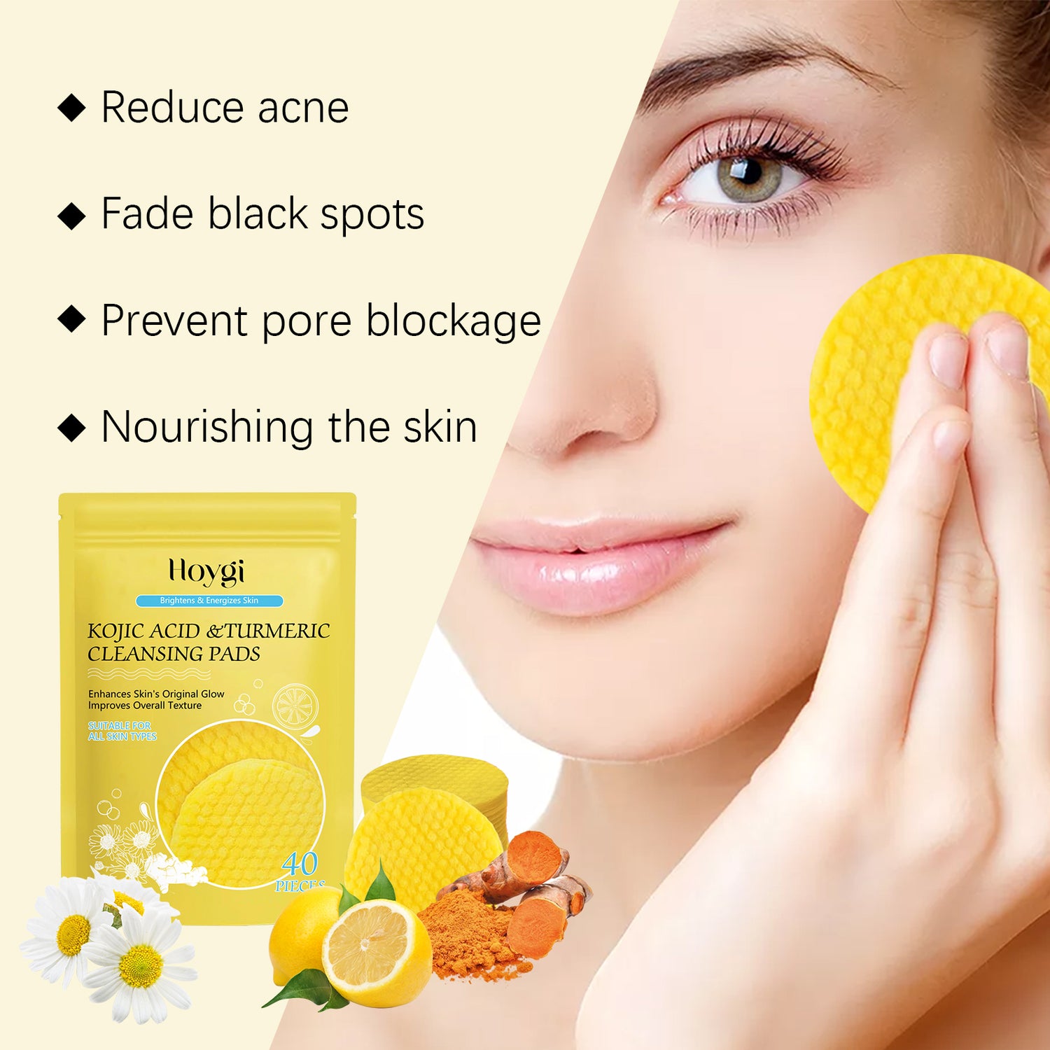 HOYGI Turmeric Exfoliating Cleansing Pads