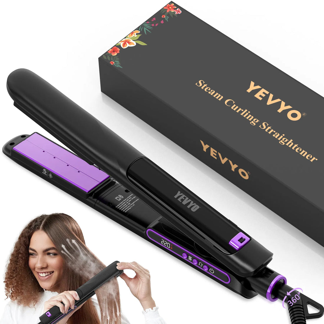 Steam Straighteners For Hair, Professional Salon Titanium Vapor Straightening IronsShine