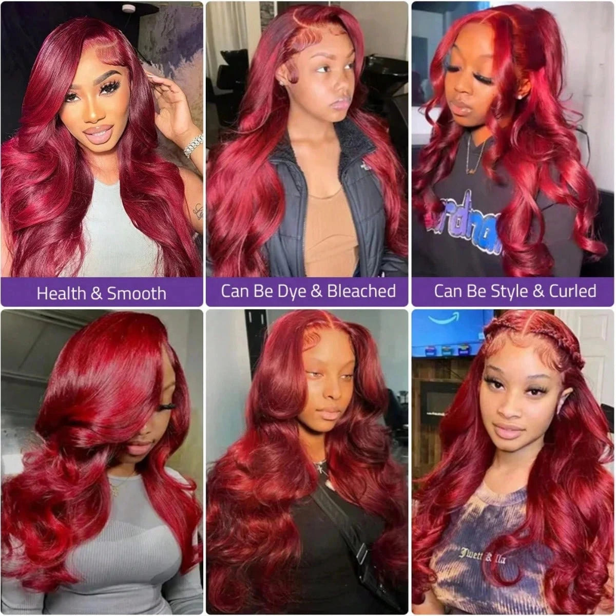 250% Burgundy 13x6 Hd Lace Frontal 99J Human Hair Wig Body Wave Lace Front Human Hair Wigs 30 40 Inch Brazilian Colored Red Wig - Opaline Glam Beauty