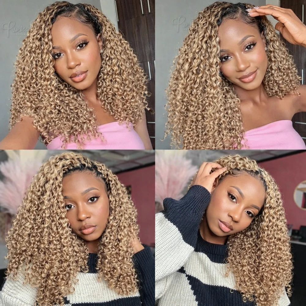 Honey Blonde Kinky Curly Crochet Extensions - Opaline Glam Beauty