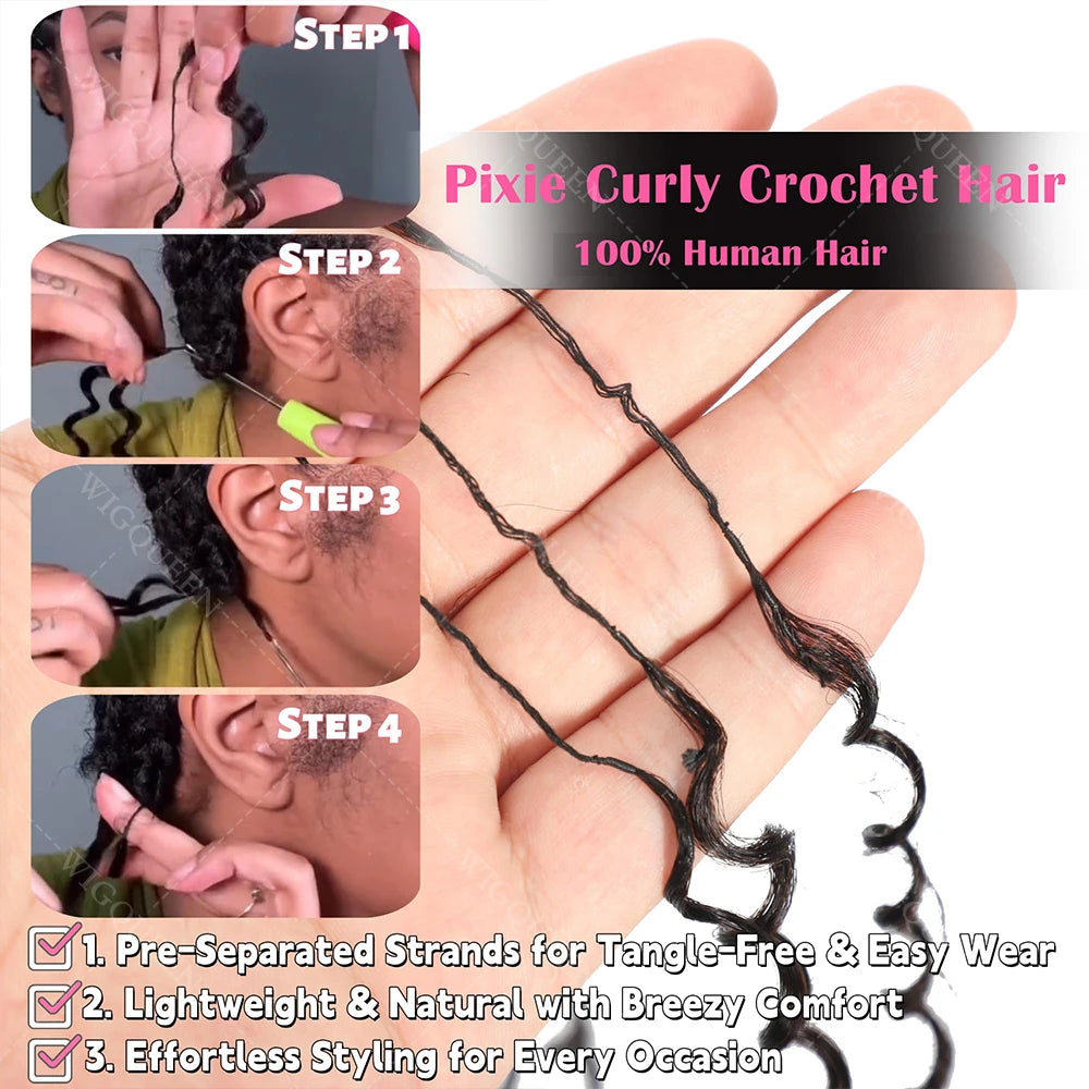 4/27 Highlight Curly Pixie Pre-Looped Hair Extensions - Opaline Glam Beauty