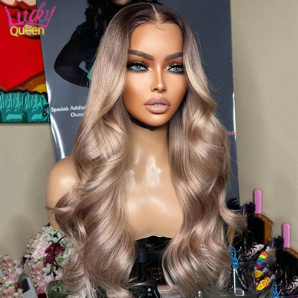 Ash Blonde Body Wave Human Hair Wig - Opaline Glam Beauty