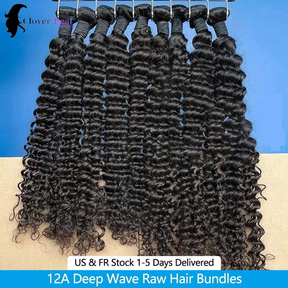 12A Deep Wave Human Hair Bundles 30–32 - Opaline Glam Beauty