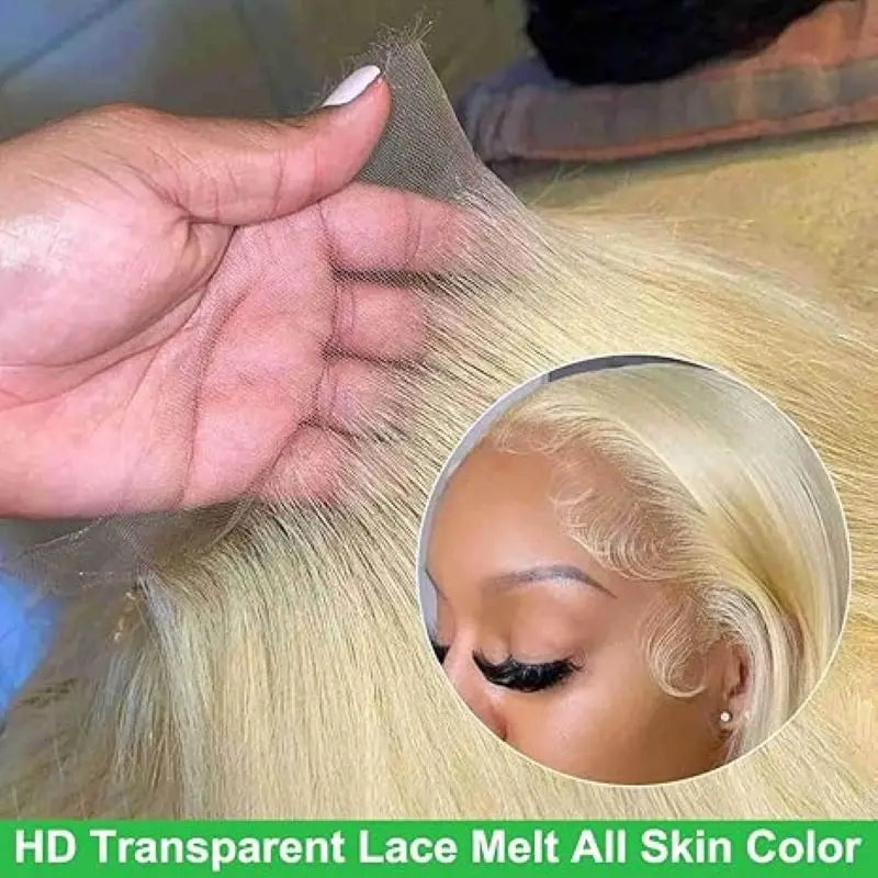 Rosslyn 613 Blonde Straight HD Lace Front Brazilian Human Hair Wig - Opaline Glam Beauty