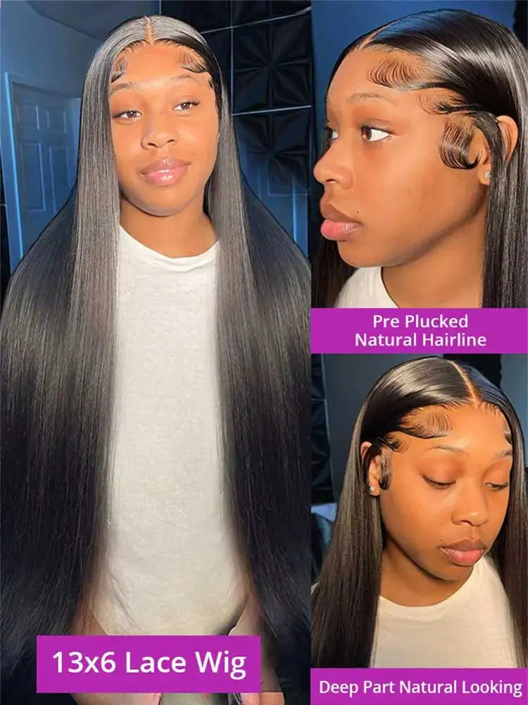250% Density Glueless Bone Straight HD Lace Front Human Hair Wig - Opaline Glam Beauty