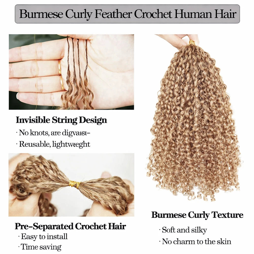 Honey Blonde Kinky Curly Crochet Extensions - Opaline Glam Beauty