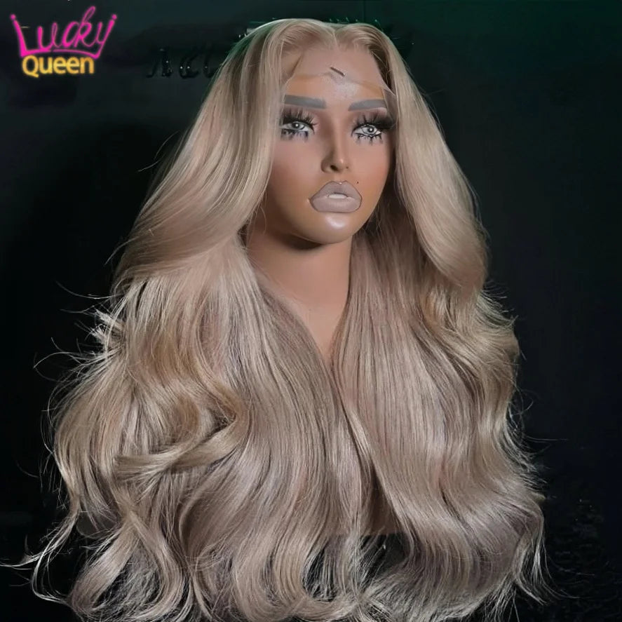 Ash Blonde13x6 13X4 Straight Body Wave Lace Front Wig Human Hair Preplucked Ash Blonde 5X5 Lace Closure Human Hair Wig for Women