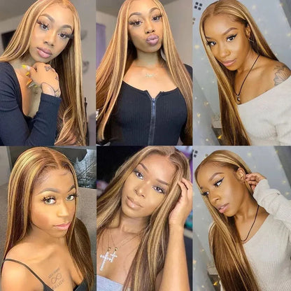 Ombre 4/27 Body Wave Clip In Hair Extensions 16-26 Inch Indian Hair Highlight Full Head Clip In Human Hair Extensions 120G/8pcs