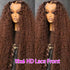 Chocolate Brown Deep Wave 13x6 Lace Front Wig Wig Human Hair Water Wave 250% Density Curly Wig Human Hair Brown Wigs Pre Plucked - Opaline Glam Beauty
