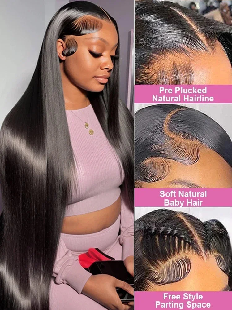Bone Straight Lace Front Human Hair Wig - Opaline Glam Beauty