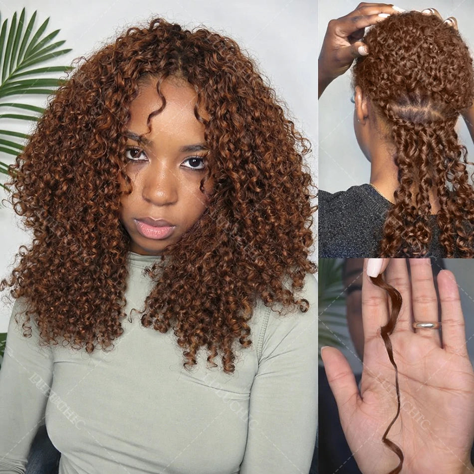 12A Dark Brown Kinky Curly Crochet Hair Extensions - Opaline Glam Beauty