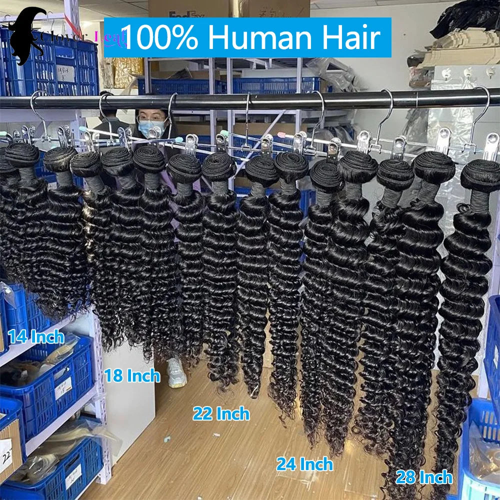 12A Deep Wave Human Hair Bundles 30–32 - Opaline Glam Beauty