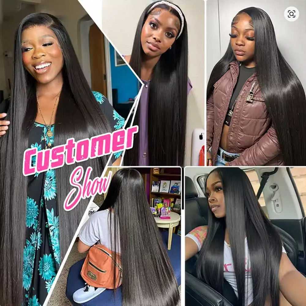 40–42 Inch Straight HD Lace Front Human Hair Wig for Women - Opaline Glam Beauty