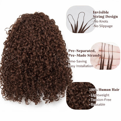 12A Dark Brown Kinky Curly Crochet Hair Extensions - Opaline Glam Beauty