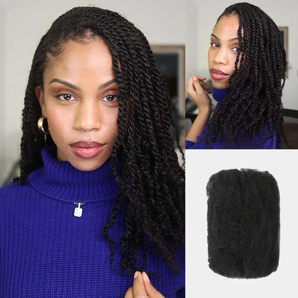 Premium Afro Kinky Remy Human Hair Bulk - Opaline Glam Beauty