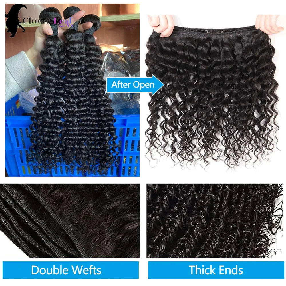 12A Deep Wave Human Hair Bundles 30–32 - Opaline Glam Beauty