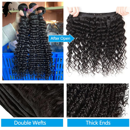 12A Deep Wave Human Hair Bundles 30–32 - Opaline Glam Beauty