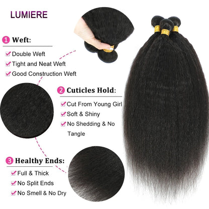 Kinky Yaki Straight Virgin Hair Bundles - Opaline Glam Beauty