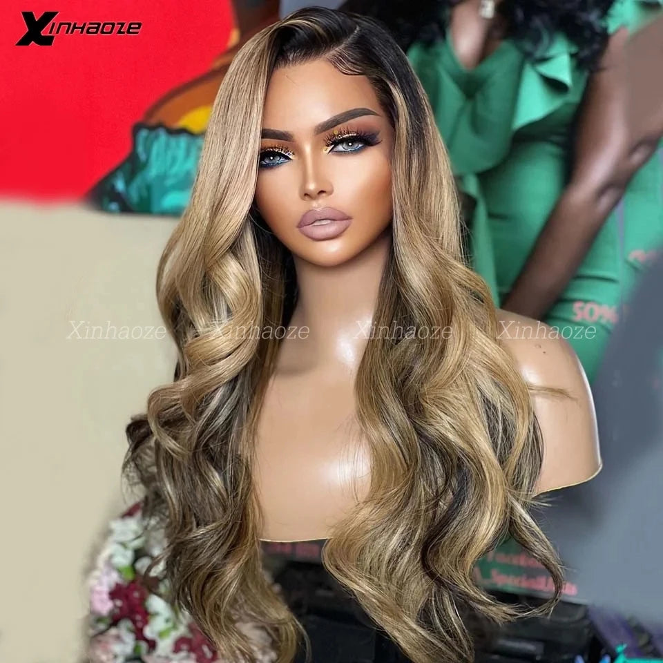 Brazilian Ombre Blonde Body Wave Human Hair Wig - Opaline Glam Beauty