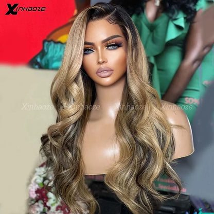 Brazilian Ombre Blonde Body Wave Human Hair Wig - Opaline Glam Beauty