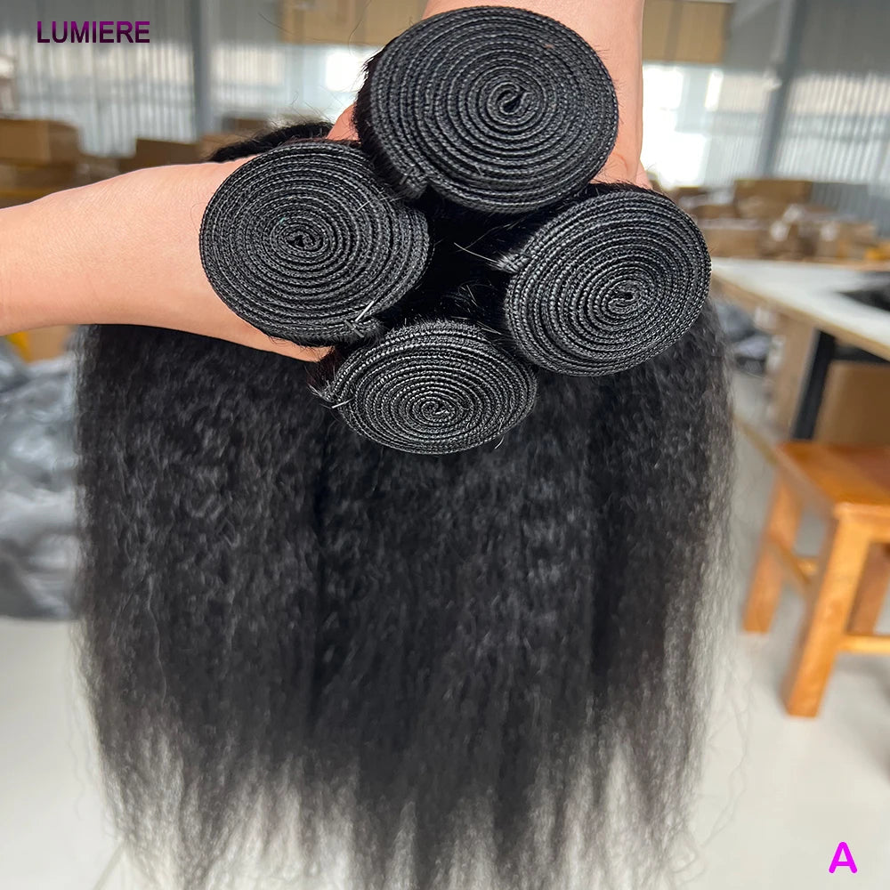 Kinky Yaki Straight Virgin Hair Bundles - Opaline Glam Beauty