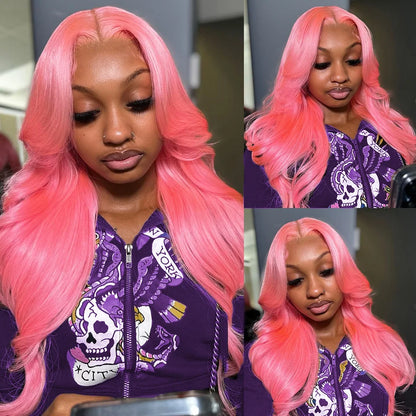 Pink Body Wave Human Hair Wig - Opaline Glam Beauty