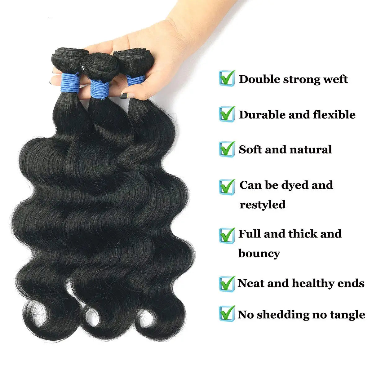 38–40 Inch Brazilian Remy Body Wave Human Hair Bundles - Opaline Glam Beauty