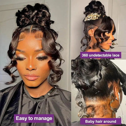 Hidden Strap 360 HD Body Wave Brazilian Virgin Human Hair Wig - Opaline Glam Beauty