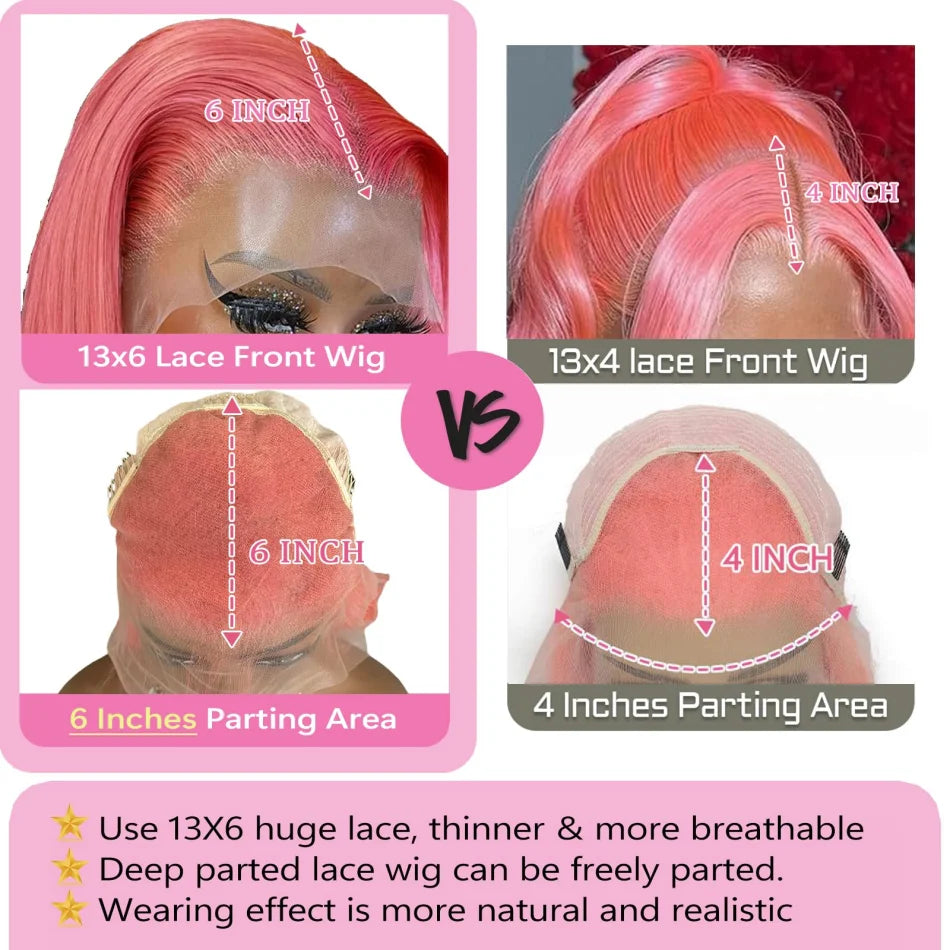 Pink Body Wave Human Hair Wig - Opaline Glam Beauty
